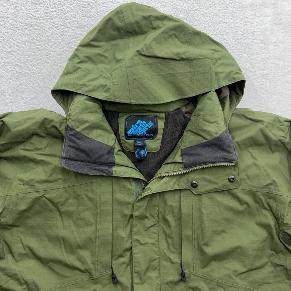 Eastern Mountain Sports EMS System Three Jacket Olive Green Mens XL Hooded Parka